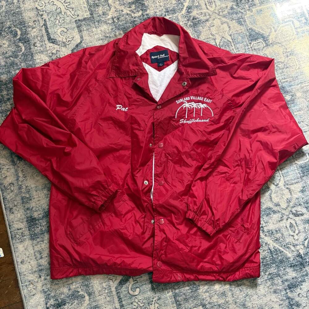 Sport-Tek By Port Authority Red Coach Jacket Windbreaker Size Large Pat Sunland